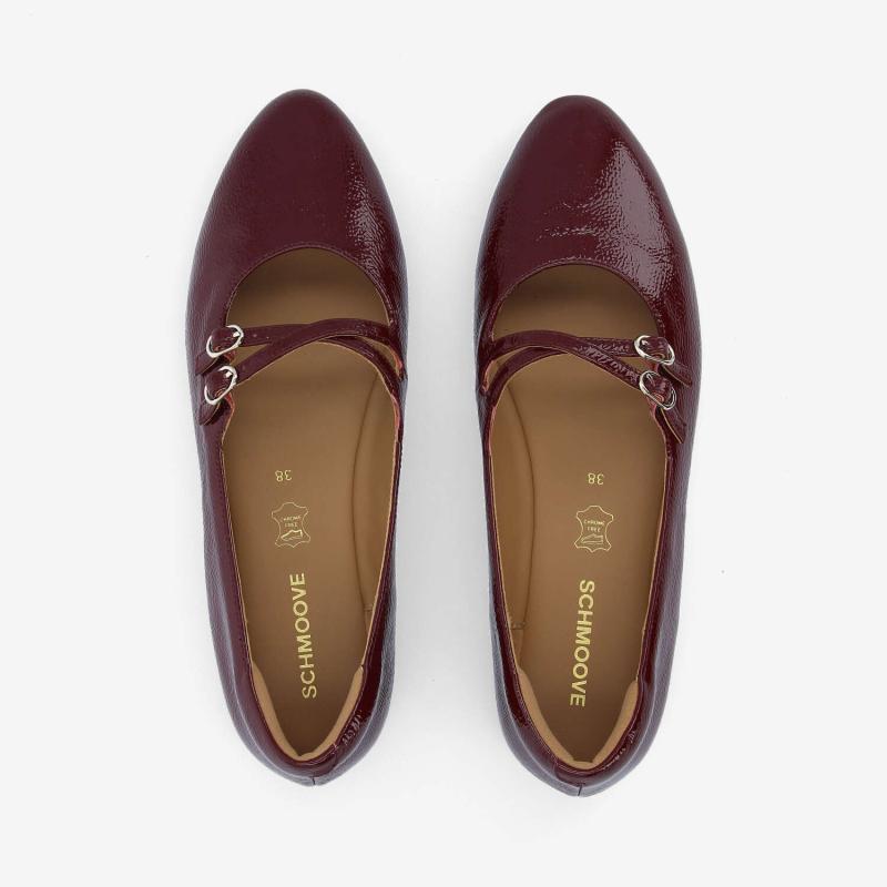 FLORA BALLERINA W - WRINKLED PATENT - BORDEAUX